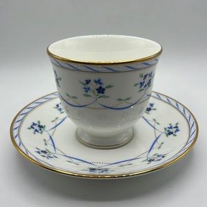 Lenox Orleans Blue Footed Cup and Saucer Set